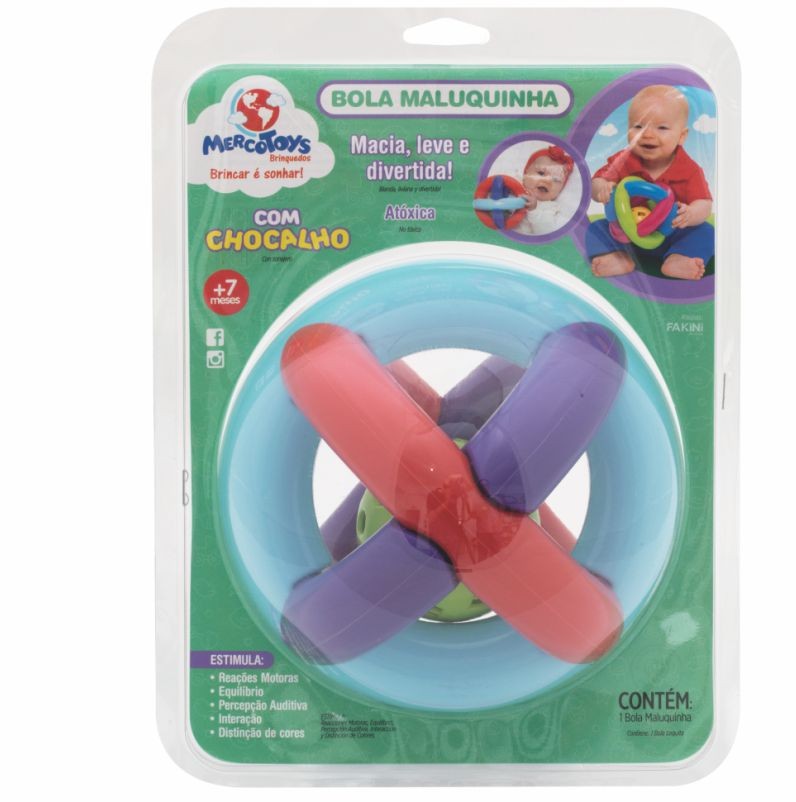 Brinquedo para bebe bola maluquinha merco toys clearance
